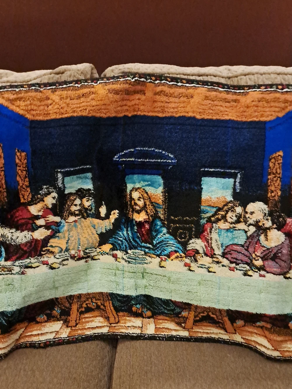 Vintage Last Supper Velvet Tapestry 38